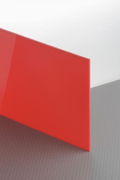 PLEXIGLAS® GS rojo 3H01 GT Plancha permeable a la luz translúcido alto brillo absorbe rayos UV